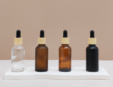 30ml Glass Bottle with Bamboo Black Dropper