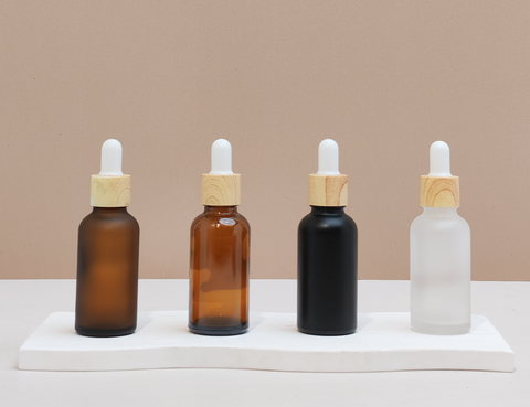 30ml Glass Bottle with Bamboo White