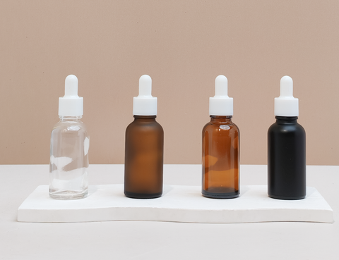 30Ml Glass Bottle With Plain White Dropper (Round)