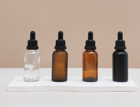 30Ml Glass Bottle With Black Tamper Proof Dropper (Round)