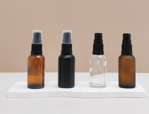 30Ml Glass Bottle With Black Treatment Pump (Round)