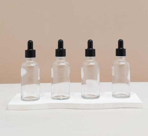 50Ml Glass Bottle With Black Smooth Tamper Proof Dropper (Round)