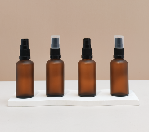 50Ml Glass Bottle With White Treatment Pump (Round)