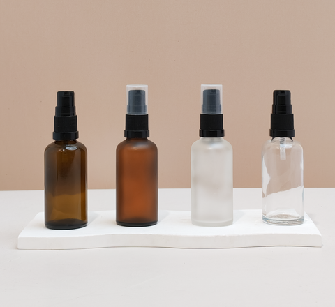 50Ml Glass Bottle With Black Treatment Pump (Round)