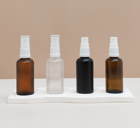 50Ml Glass Bottle With White Mist Sprayer (Round)