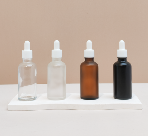 50Ml Glass Bottle With Plain White Dropper (Round)