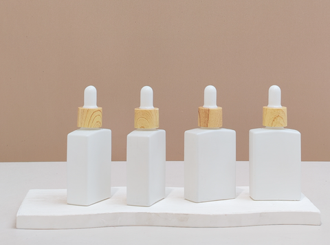 30ml Matte White Rectangle Glass Bottle