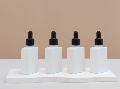 30ml Matte White Rectangle Glass Bottle