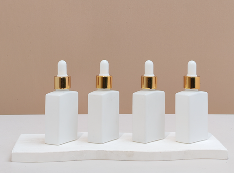 30ml Matte White Rectangle Glass Bottle