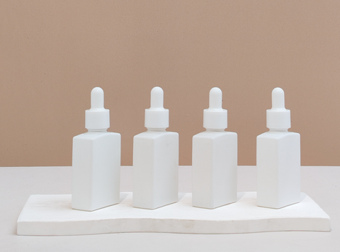 30ml Matte White Rectangle Glass Bottle