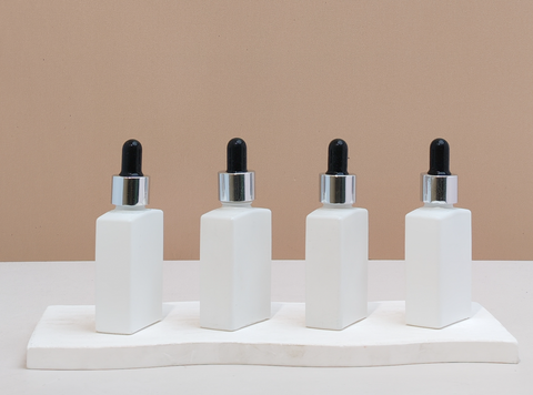 30ml Matte White Rectangle Glass Bottle