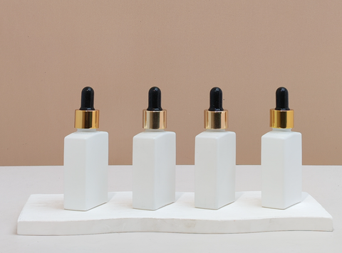 30ml Matte White Rectangle Glass Bottle