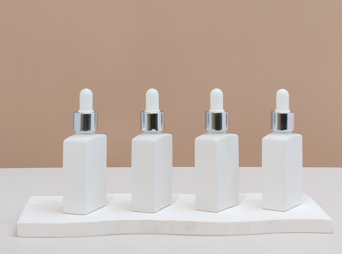 30ml Matte White Rectangle Glass Bottle