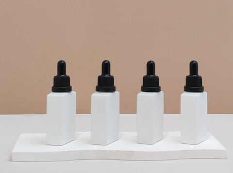 30ml Matte White Rectangle Glass Bottle