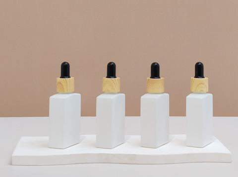 30ml Matte White Rectangle Glass Bottle
