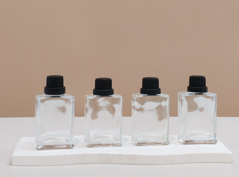 30ml Clear Rectangle Glass Bottles