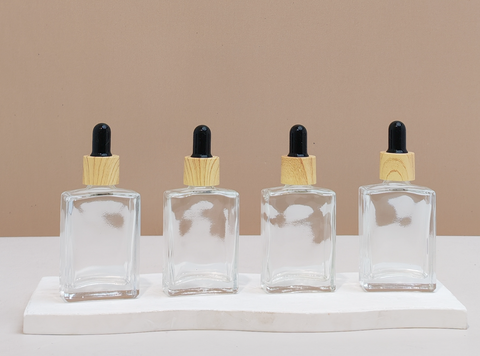 30ml Clear Rectangle Glass Bottles