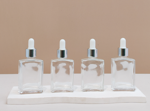 30ml Clear Rectangle Glass Bottles