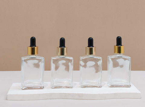 30ml Clear Rectangle Glass Bottles