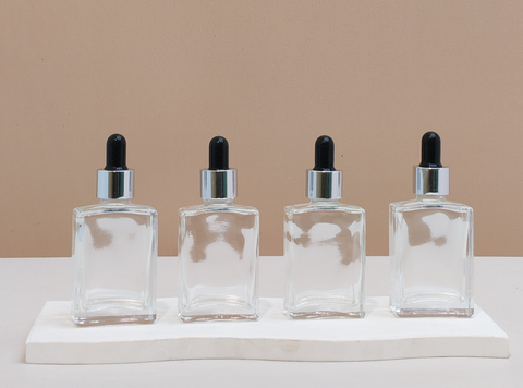 30ml Clear Rectangle Glass Bottles