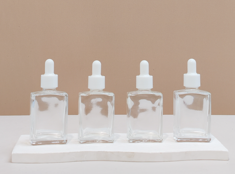 30ml Clear Rectangle Glass Bottles