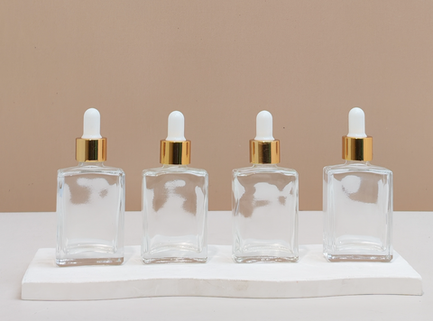 30ml Clear Rectangle Glass Bottles