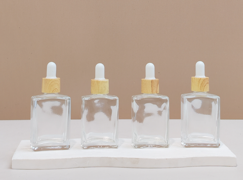 30ml Clear Rectangle Glass Bottles
