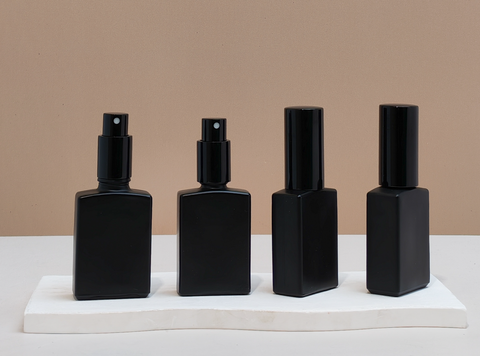 30ml Matte Black Rectangle Glass Bottle