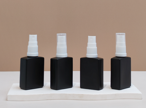 30ml Matte Black Rectangle Glass Bottle