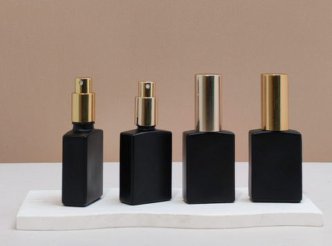 30ml Matte Black Rectangle Glass Bottle