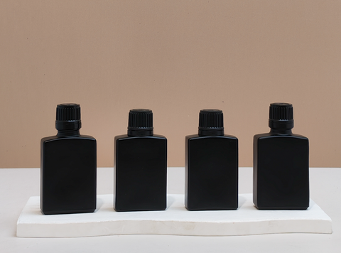 30ml Matte Black Rectangle Glass Bottle