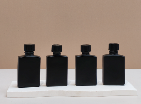 30ml Matte Black Rectangle Glass Bottle