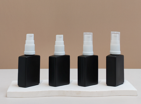 30ml Matte Black Rectangle Glass Bottle