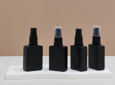 30ml Matte Black Rectangle Glass Bottle
