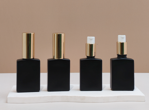30ml Matte Black Rectangle Glass Bottle