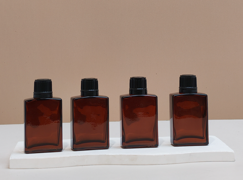 30ml Amber Rectangle Glass Bottles
