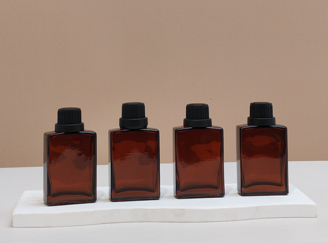 30ml Amber Rectangle Glass Bottles