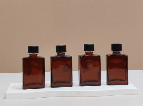 30ml Amber Rectangle Glass Bottles