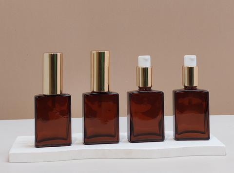30ml Amber Rectangle Glass Bottles