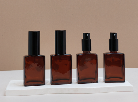 30ml Amber Rectangle Glass Bottles