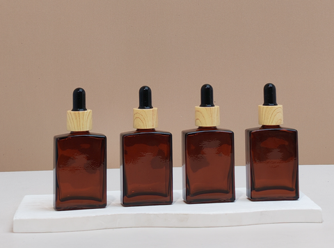 30ml Amber Rectangle Glass Bottles