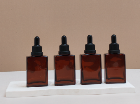 30ml Amber Rectangle Glass Bottles