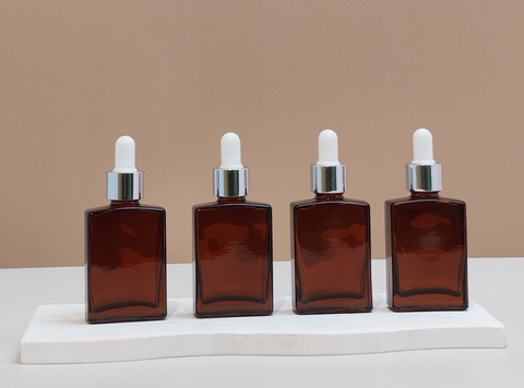 30ml Amber Rectangle Glass Bottles