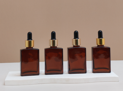 30ml Amber Rectangle Glass Bottles