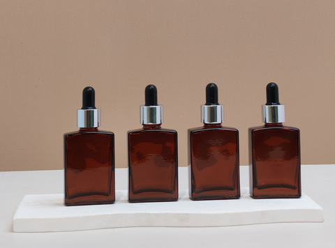 30ml Amber Rectangle Glass Bottles