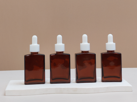 30ml Amber Rectangle Glass Bottles