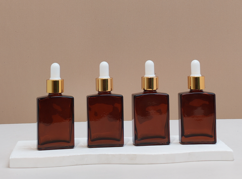 30ml Amber Rectangle Glass Bottles