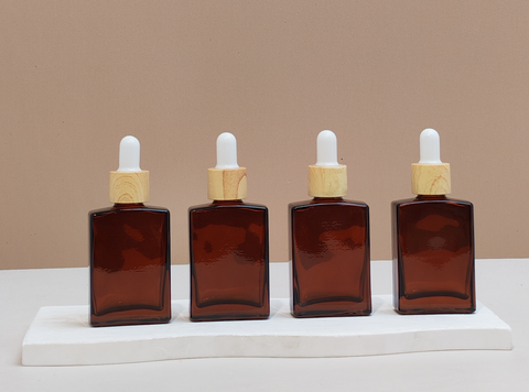 30ml Amber Rectangle Glass Bottles