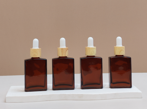 30ml Amber Rectangle Glass Bottles