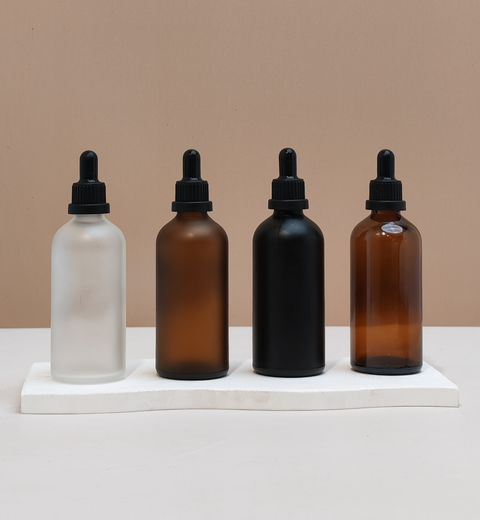 100Ml Glass Bottle With Black Tamper Proof Dropper (Round)